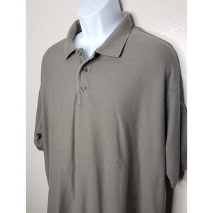 Cabela's Gray Green Ribbed 3 Button Polo Shirt Men's XL / TALL 100% Cotton
